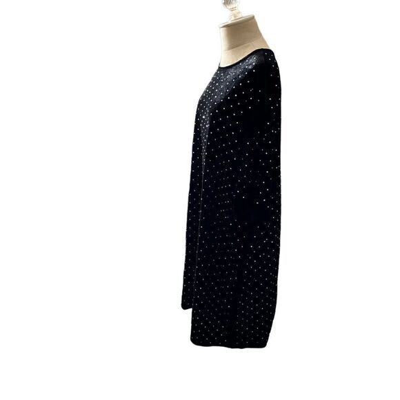 H&M Black Velour Dress with Silver Grommet Accents / SZ: XXL - Picture 7 of 8